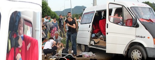 İşçileri Taşıyan Minibüs Kaza Yaptı: 1 Ölü, 12 Yaralı