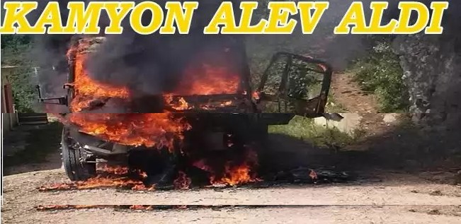 Ordu’da çakıl yüklü bir kamyonun motoru birden alev aldı
