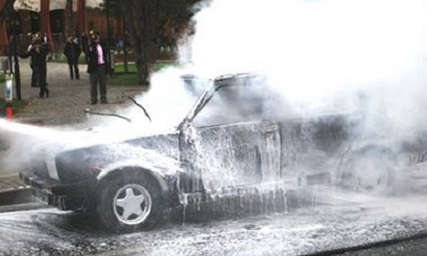 Ordu’da Park Halinde Duran Otomobil Yandı