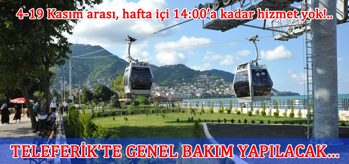 Teleferik 4-19 Kasımda 14:00’a Kadar Hizmet Veremeyecek